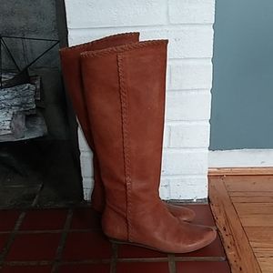 INC genuine leather wedge heels boots, size 5 1/2